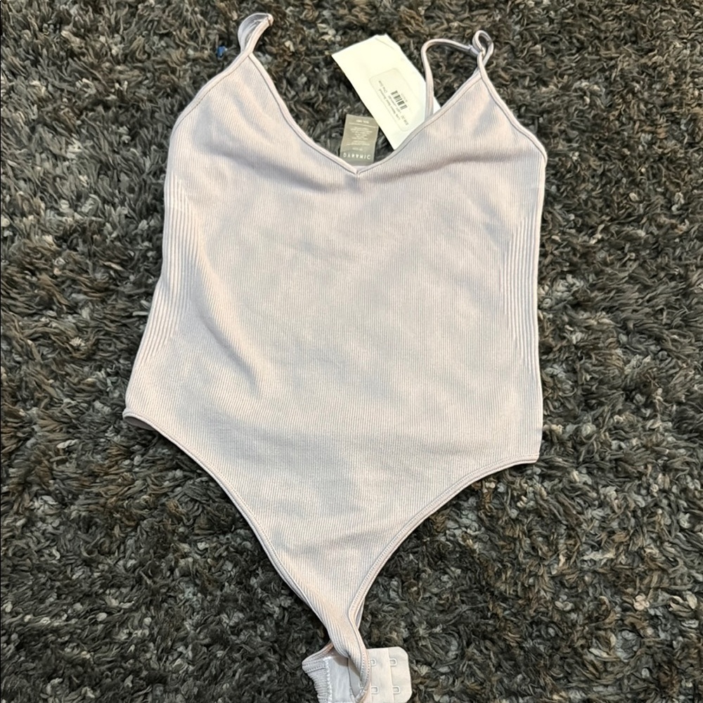 Purple Bodysuit One Piece with High-Cut Design
